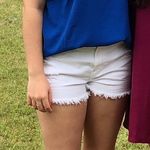 American Eagle White Denim Mom Shorts Photo 3