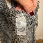 B & K Moda Boutique Open Weave Asymmetrical Pullover Sweater Top O/S Fits Most Silver Size undefined Photo 8