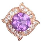 Amethyst LeVian 14K Rose Gold Pink Round  Pendant Only Photo 0