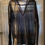 Umgee  long sleeve cut out v-neck gray black knit tunic top, size XL Photo 9