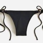 J.Crew NWT Black O-Ring Curved-Waist Cheeky String Bikini Bottom Photo 0