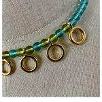 Givenchy blue and gold tone gripoix glass beaded necklace Photo 3