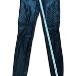 Spanx  women’s black faux leather moto gunmetal pull on pants sz M Photo 7