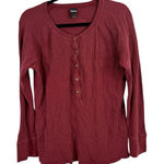 Patagonia Waffle Henley Shirt Outdoor Hiking Maroon Organic Cotton Womens Large Photo 0