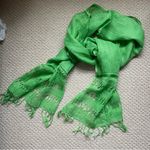 Chico's Chico’s 100% Linen Elegant Orange Woven Resortwear Spring Scarf Photo 4