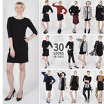 Betabrand  30 Day Mini Dress Black Stretchy Jersey Knit Boatneck Womens Medium Photo 1