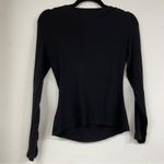 Cache  Black Ruched Long Sleeve Blouse Womens S Scoop Neck Rosettes Whimsigoth Photo 7