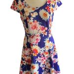 Worthington Blue Floral Fit & Flare Skater Dress Photo 0