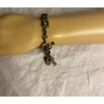 Fossil Vintage Y2K Brass Tone Toggle Charm Bracelet with Lock & Key Photo 1