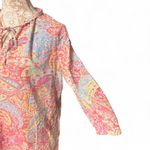 Ralph Lauren Lauren  Paisley Print Tunic Top Multicolor Boho Resort Size L Photo 4