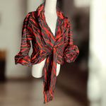 NWT Samuel Dong XL Black Red Textured Crinkle Tie Photo 5