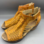 Jbu  Nelly‎ Wedge Sandals Womens Perforated Leather Ankle Boots 8.5 Photo 0