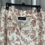 Sag Harbor Women's Size 14 Cream & Tan Floral Casual Straight Leg Pants Cottage Photo 5
