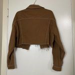 Topshop NEW  brown denim cropped cutoff button down shirt size US 10 Photo 3