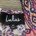 Lulus Whisk Me Away Coral Pink Print Swing Dress M Photo 3