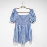 Haute Monde Women's Blue Satin Floral Bustier Shorts Romper Size M, NEW Photo 1