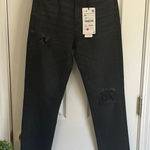 ZARA Women’s Black/Charcoal Streetwear Distressed Denim Jeans Photo 0