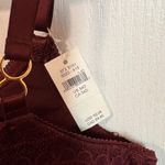 Aerie Burgundy Lace Plunge Longline Bra Balconette Size 34D New With Tags Photo 2