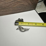 Large Mouth Bass Fish Lapel Pin Bird Brooch Pewter Tone Lot Of 2 Silver Photo 5