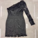 Alexis Ilana Lace One-Shoulder Black Dress Photo 10