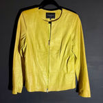 Lafayette 148 Chartreuse Nappa Lambskin Leather Jacket Photo 0