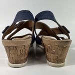 Life Stride Velocity 2.0 Blue Strappy Comfort Cork Wedge Platform Sandals Photo 4