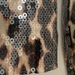 ALC Frank A.L.C. Marshall Sequin Leopard Print Long Sleeve Top Cropped Y2K Glam Photo 6