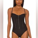 Free People  Night Rhythm Corset Bodysuit Black Size S Photo 0