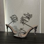 Sexytag Butterfly Wrap Around Strap Fantasy Rhinestone Sparkly Stiletto Heel Silver Size 7 Photo 7