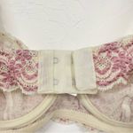 Cream Pink Embroidered Lace Floral Demi Bra 32A Delicate Girly Romantic Coquette Size undefined Photo 6