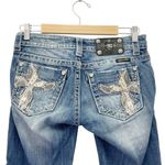 Miss Me  Bermuda Shorts Size 26 Embellished Cross Pockets Stretch Denim JE5837M Photo 3