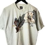 90s Vintage Custom Lonely Bear Eagle T Shirt Single Stitch USA Gray Extra Large Size XL Photo 1