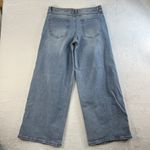 Madden Girl L Large 32 Jeans Baggy Mid Rise Wide Leg Med Wash Distressed Skater Photo 8