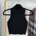 ZARA Black Sleeveless Mock Neck Cropped Knit Top Photo 0