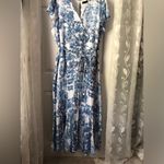 Lane Bryant  sz 22 Cap Flutter-Sleeve Surplice Tiered Maxi Dress Vintage Fields Photo 2