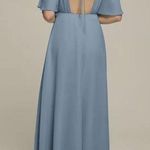 David's Bridal AW Vickie Bridesmaid Prom Formal Special Occasion Wedding Guest Dress, 4, Blue Photo 1