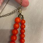 Early 2000s Vibrant Orange Beaded Statement Bib Necklace Photo 5