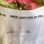 Aerie white ribbed cropped workout tank bra top Photo 3