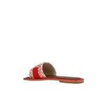 De Siena Saint Tropez Sandals in Red Slides Leather & Beads Red Size 7 Photo 4
