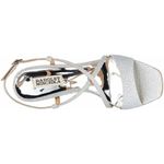 Badgley Mischka  Women's Ebiza Heeled Sandal, Silver Fabric, Size 7.5 Photo 1