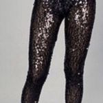 Custo Barcelona  Black Sequins Mid Rise Legging Size large Photo 0