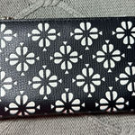 Kate Spade VTG Card Holder Wallet Pattern Floral Black White Hippie Boho Small Photo 0