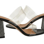 Kurt Geiger Party Clear Embellished Smiley Face Block Heel Sandals 10.5 (41.5) Photo 0