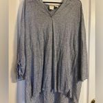 C&C California NWT  Navy White Hooded Striped Linen Tunic Top 2X Nautical Beach Photo 0