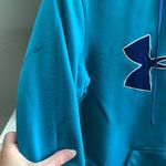 Under Armour  Teal Turquoise Blue Hooded Logo Sweatshirt Size Small Photo 2