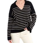 LA LIGNE Sailor Stripe Cotton Sweater Size XL Black Photo 0
