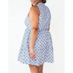 Draper James RSVP Blue & White Embroidered Sleeveless Baby Doll Dress Plus 3X Photo 3