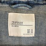 ZARA  Trafaluc Womens Denim Jacket Distressed Retro Trucker Medium Wash XS Photo 2