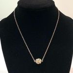 Silver Circular Crystal Charm Necklace Photo 0