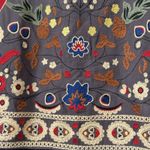 Umgee ‎ Skirt Multi ColorEmbroidered Birds Floral Lined PomPom Women's Sz S Photo 1